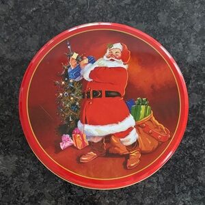 NWOT Santa Claus Red Holiday Tin